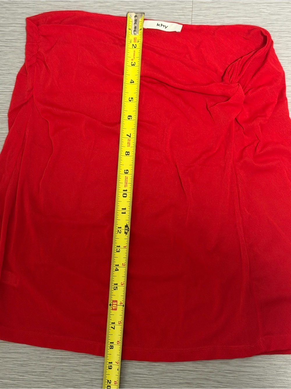 KHY Red Ruched Drape Mini Skirt Kylie Jenner Collection NWOT - Picture 5 of 6